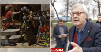 Copertina di Sgarbi e il quadro rubato, nel video di Report i buchi e le “toppe” della tela trafugata coincidono con quella del sottosegretario