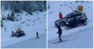 Copertina di Con l’auto sulla pista da sci a San Martino di Castrozza: fermato dai carabinieri tra lo stupore degli sciatori