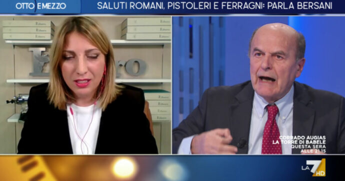 Copertina di Acca Larentia, scontro Bolloli-Bersani. “Meloni tace perché non c’entra niente”. “E c’entra per caso con la Ferragni?”. Su La7