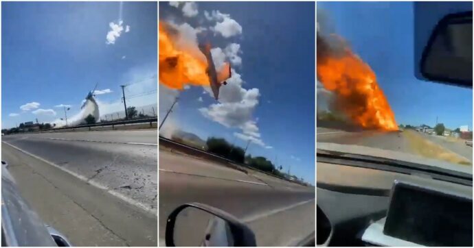 Copertina di Trancia un cavo elettrico e prende fuoco, l’aereo antincendio si schianta sull’autostrada in Cile: morto il pilota (video)