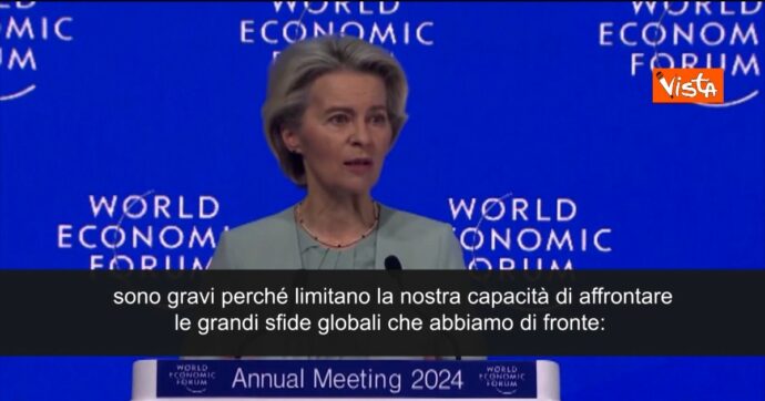 Copertina di Von der Leyen a Davos: “Preoccupano disinformazione e cattiva informazione, limitano le capacità di affrontare le sfide”