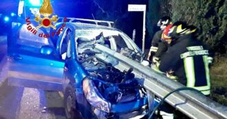 Copertina di Auto con quattro ragazzi trafitta da un guardrail: nessuno è stato ferito gravemente