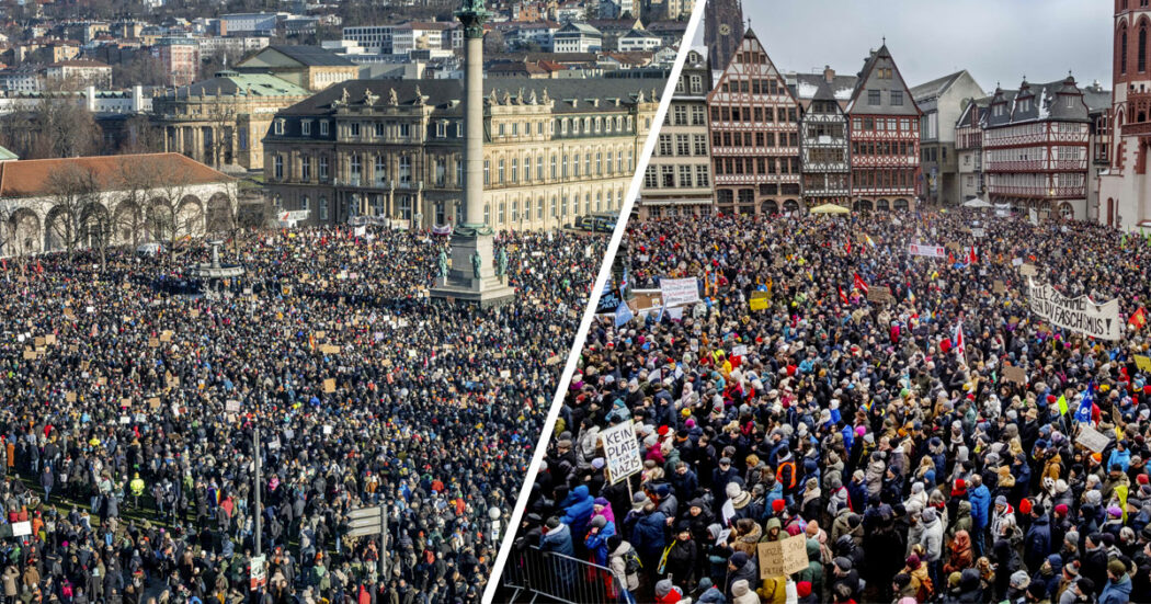 Germania, un milione e mezzo di persone in piazza contro l’estrema destra. A Monaco manifestazione interrotta per l’eccessiva affluenza