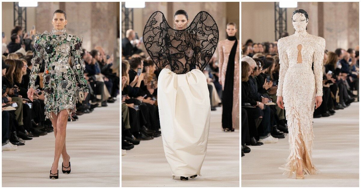 La donna “aliena” di Schiaparelli dà il via alla settimana dell’Alta Moda di Parigi. Chiara Ferragni grande assente