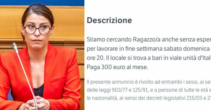“300 euro al mese per lavorare ogni weekend”: l’offerta di lavoro condivisa da Piccolotti riporta l’attenzione sul salario minimo