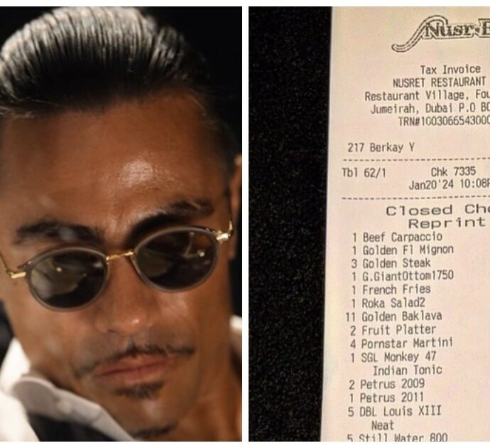 Scontrino da 100 mila euro al ristorante di Salt Bae, scoppia la polemica sui social: “Sarebbe bello darli in beneficenza”