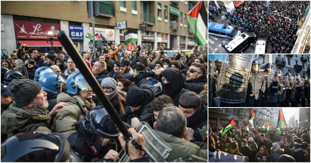 Manifestazioni pro Palestina, attivisti in piazza nonostante i divieti delle questure: tensione a Milano con la polizia che ha bloccato il corteo