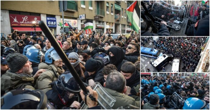 Copertina di Manifestanti pro Palestina in piazza in molte città nonostante i divieti. Tensione a Milano: corteo bloccato e scontri con la polizia | Video
