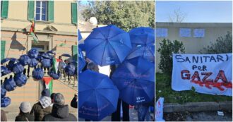 Copertina di La “protesta degli ombrelli” degli operatori sanitari: “Via Carrai dalla Fondazione Meyer. Nessuna parola sul massacro a Gaza”