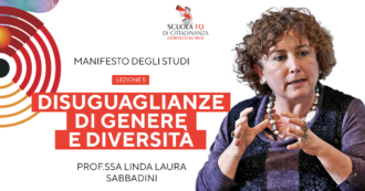 Copertina di “Disuguaglianze di genere e diversità”, la lezione di Linda Laura Sabbadini per le Open weeks 2024 della Scuola del Fatto. Segui la diretta