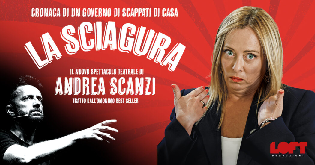 Andrea Scanzi a teatro con ‘La Sciagura. Cronaca di un governo di scappati di casa.’ Scopri le date del tour