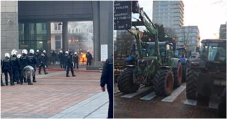 Copertina di Protesta degli agricoltori, mille trattori bloccano le strade di Bruxelles nel giorno del Consiglio europeo. In piazza anche Coldiretti
