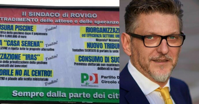 Il Pd a Rovigo si attacca da solo: i manifesti di accusa al sindaco dem Gaffeo che è stato già dimissionato