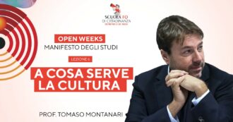 Copertina di “A cosa serve la cultura”, la lezione di Tomaso Montanari per le Open weeks 2024 della Scuola del Fatto. Segui la diretta