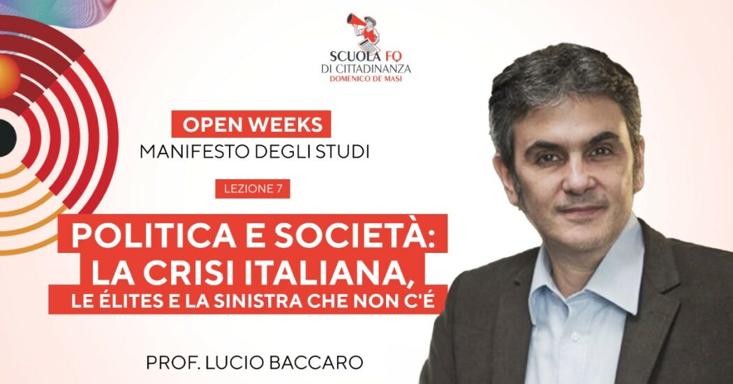 “Politica e società: la crisi italiana, le élites e la sinistra che non c’è”. La lezione del prof. Lucio Baccaro per le Open weeks 2024