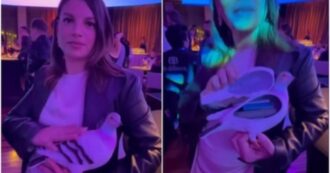 Copertina di Sanremo 2024, Emma Marrone e il piccione come borsa – VIDEO