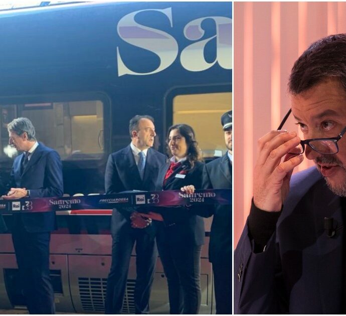 Il Frecciarossa per Sanremo con i vertici Rai e Trenitalia: Salvini “stupito” per essere stato “bypassato” chiede chiarimenti