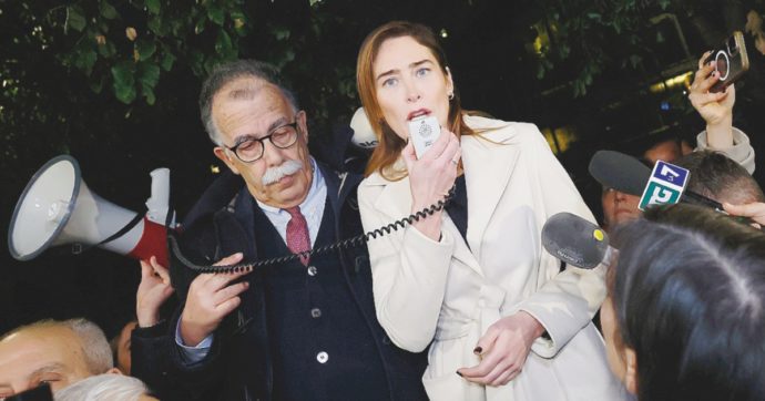 Boschi e Ranucci insieme sul palco Pd del sit-in Rai