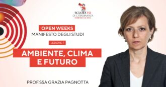 Copertina di “Ambiente, clima e futuro”. La lezione della prof. Grazia Pagnotta per le Open weeks 2024 della Scuola del Fatto