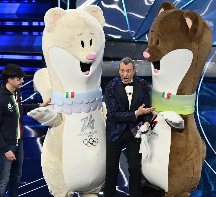 A Sanremo debuttano Tina e Milo, mascotte delle Olimpiadi Milano-Cortina: perché si chiamano così