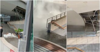 Copertina di La Corte d’Appello di Roma allagata: guasto a una tubatura dell’acqua. Crollato anche un controsoffitto – Le immagini