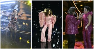 Copertina di Sanremo 2024, le pagelle ai look della terza serata: Teresa Mannino ruggente in Roberto Cavalli (voto 8), male Angelina Mango. I Ricchi e Poveri in rosa shoking – FOTO