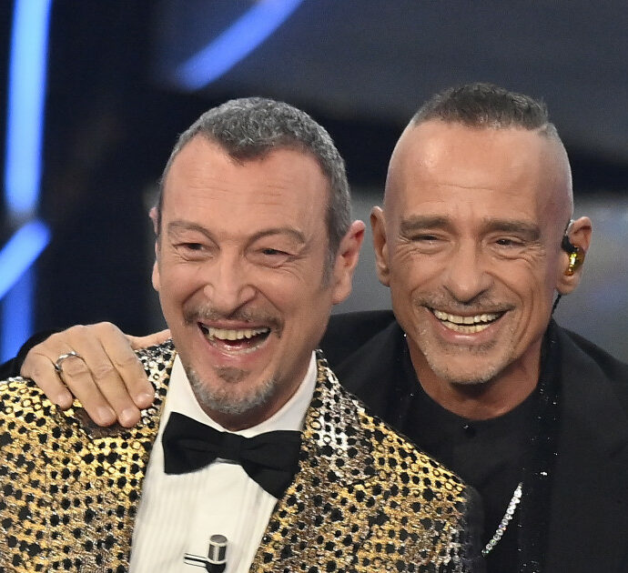 Sanremo 2024, Eros Ramazzotti ‘sfotte’ Amadeus: “Fai fare il ballo del qua qua pure a me?”. La risposta del conduttore è spiazzante