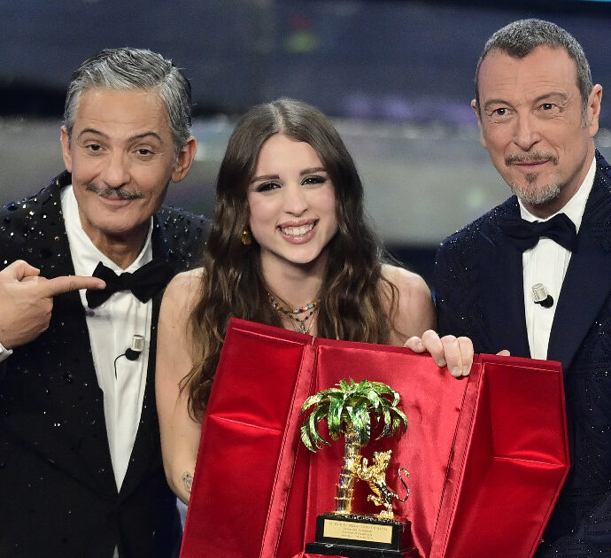 Sanremo 2024 ascolti record: la proclamazione della vincitrice Angelina Mango fa segnare 90% di share, “come quando c’era un solo canale”