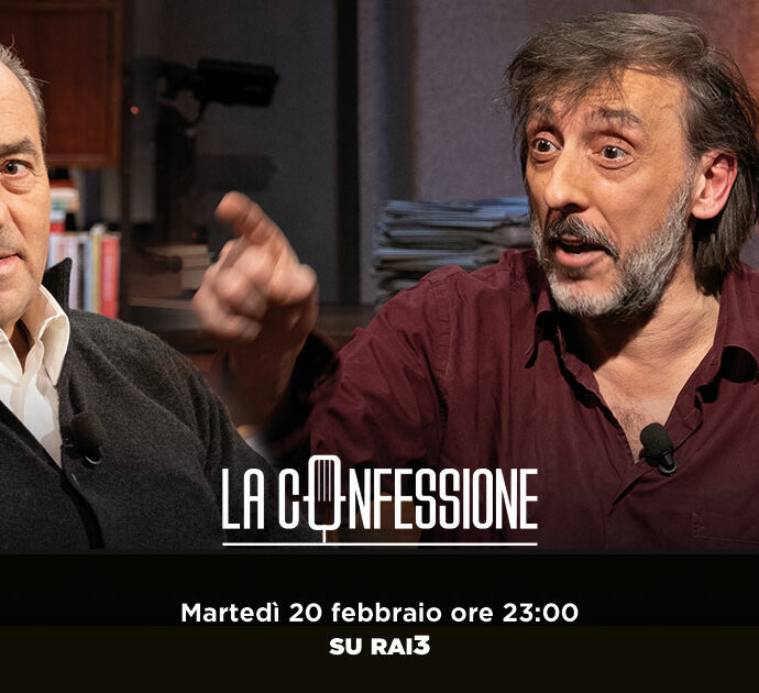 Antonio Di Pietro e Massimo Ceccherini ospiti de La Confessione di Peter Gomez martedì 20 febbraio alle 23 su Rai3