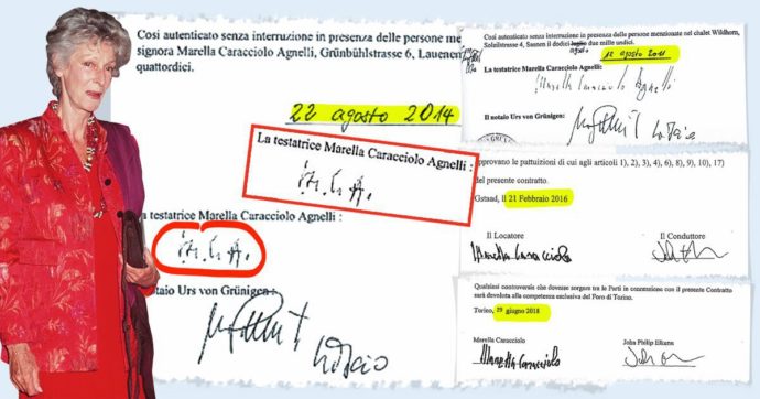 Le 14 firme di Lady Agnelli: una perizia che vale l’impero