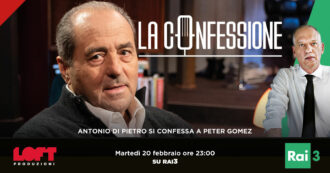 Copertina di Di Pietro a La Confessione (Rai3) di Gomez: “I dossier degli 007 contro il Pool di Mani Pulite? Amato può ancora dare spiegazioni”