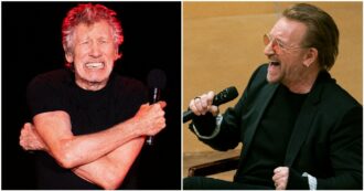 Copertina di Roger Waters attacca Bono: “Chiunque lo conosca dovrebbe prenderlo per le caviglie e scuoterlo finché non smette di essere una m**da”
