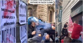 Copertina di Catania, tensione tra manifestanti e polizia al corteo pro Palestina: le immagini