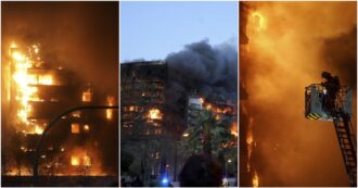 Copertina di Valencia, maxi incendio in un palazzo di 14 piani e nell’edificio adiacente: almeno dieci morti: “Si cercano dispersi”