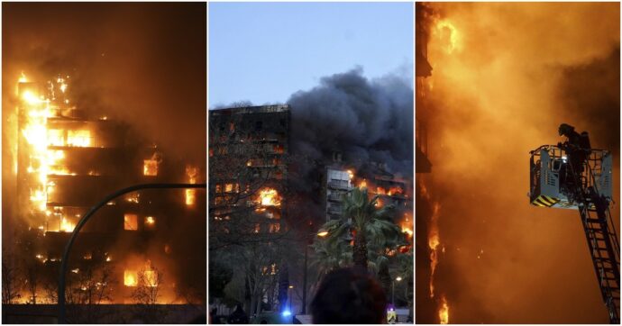 Valencia, maxi incendio in un palazzo di 14 piani e nell’edificio adiacente: almeno dieci morti: “Si cercano dispersi”
