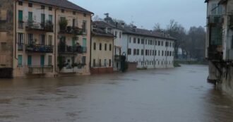 Copertina di Allerta per la pioggia in Veneto, a Vicenza preoccupano i fiumi: chiuso anche un parco per paura di allagamenti – Video