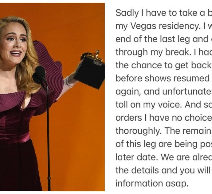 Adele sta male, annullati i concerti di marzo: “La mia voce è messa a dura prova, non ho altra scelta che riposarmi”