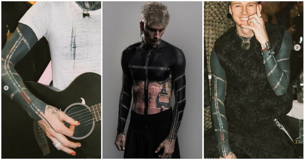 Il rapper Machine Gun Kelly mostra il suo nuovo maxi tatuaggio e si riapre il dibattito sulla tossicità degli inchiostri: “Ecco cosa si rischia con il nero”