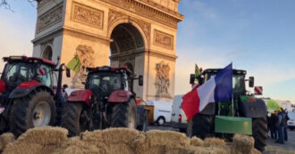 Copertina di Protesta degli agricoltori contro Macron all’Arco di Trionfo a Parigi: 66 persone fermate – Video