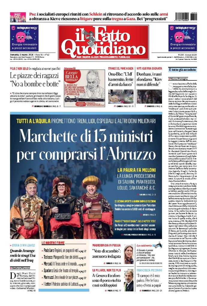 Copertina di domenica 3 Marzo 2024