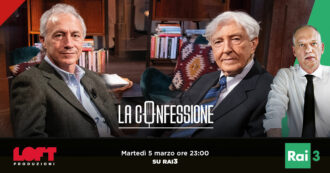 Copertina di Marco Travaglio e Corrado Augias ospiti de La Confessione di Peter Gomez martedì 5 marzo alle 23.00 su Rai Tre