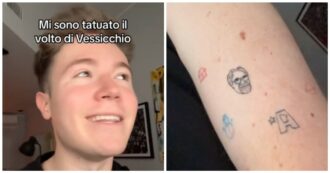 Copertina di Alfa si tatua il volto di Beppe Vessicchio: “Era una promessa fatta prima di Sanremo”. La reazione del maestro