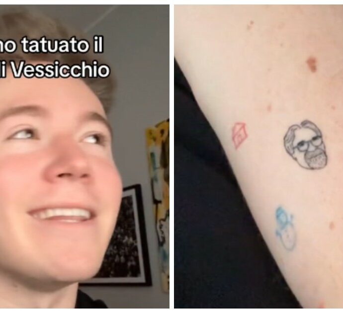 Alfa si tatua il volto di Beppe Vessicchio: “Era una promessa fatta prima di Sanremo”. La reazione del maestro