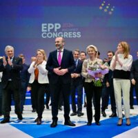 Ursula von der Leyen designated as EPP candidate for the next European elections, Bucharest, Romania, 7 March 2024. ANSA/ALESSANDRO DI MEO
