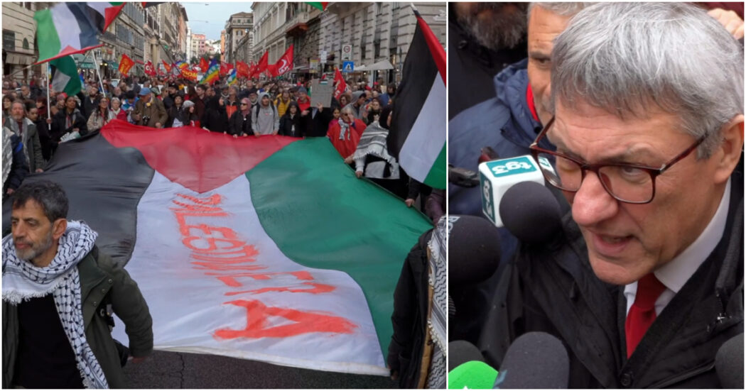 Gaza, migliaia di persone al corteo per la pace di Roma. Landini: “Netanyahu danneggia Israele, bisogna fermare questa follia”