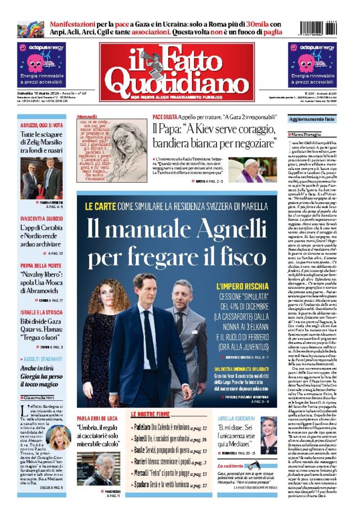 Copertina di domenica 10 Marzo 2024