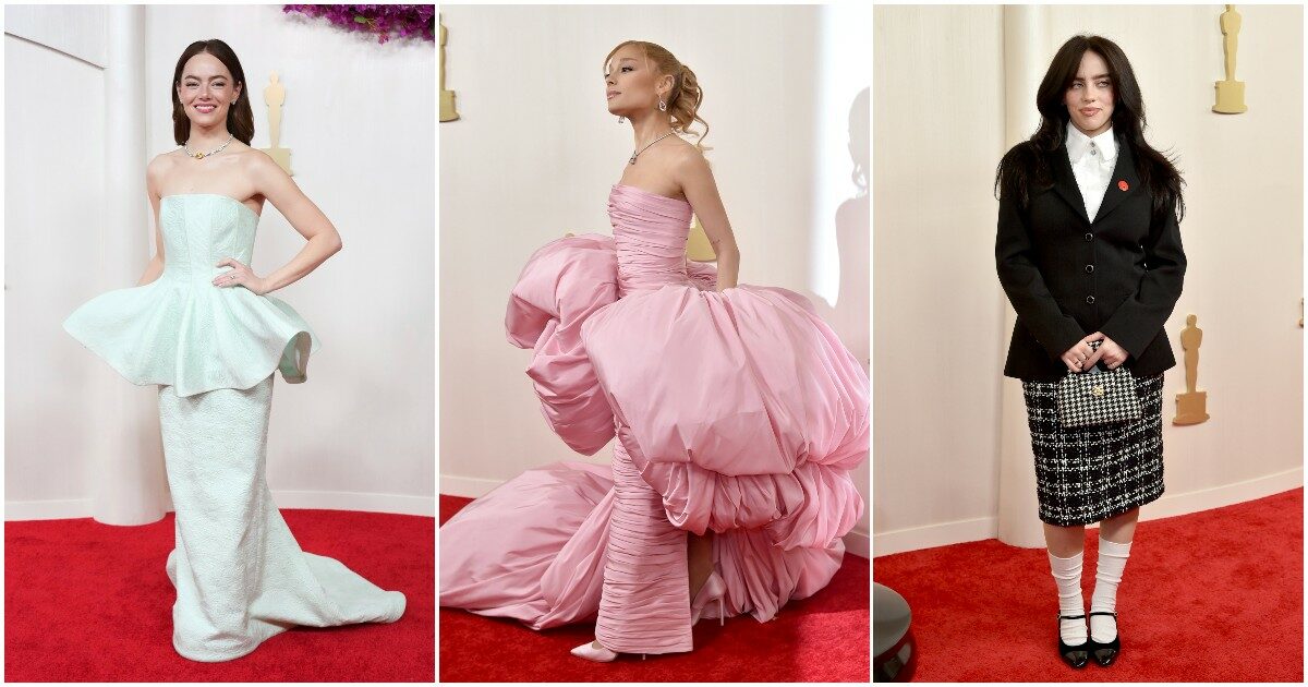 Oscar 2024, i voti ai look sul red carpet: Emma Stone e il vestito rotto (10), John Cena nudo (5). Liza Koshy cade dai trampoli – FOTO