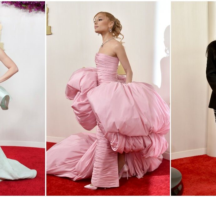 Oscar 2024, i voti ai look sul red carpet: Emma Stone e il vestito rotto (10), John Cena nudo (5). Liza Koshy cade dai trampoli – FOTO