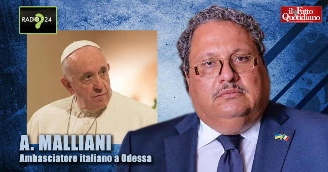 L’ambasciatore italiano a Odessa: “Parole del Papa? Alzare bandiera bianca è impensabile”. Botta e risposta coi conduttori di Radio24