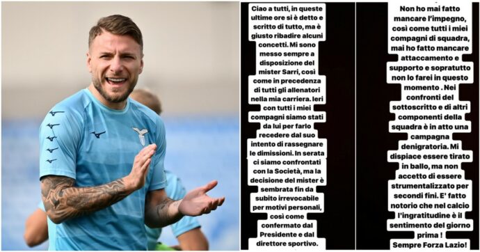 Immobile rivela: “Campagna denigratoria, volevamo che Sarri restasse alla Lazio”